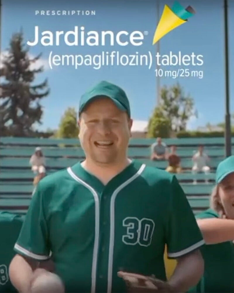 Screenshot from a Jardiance commercial.